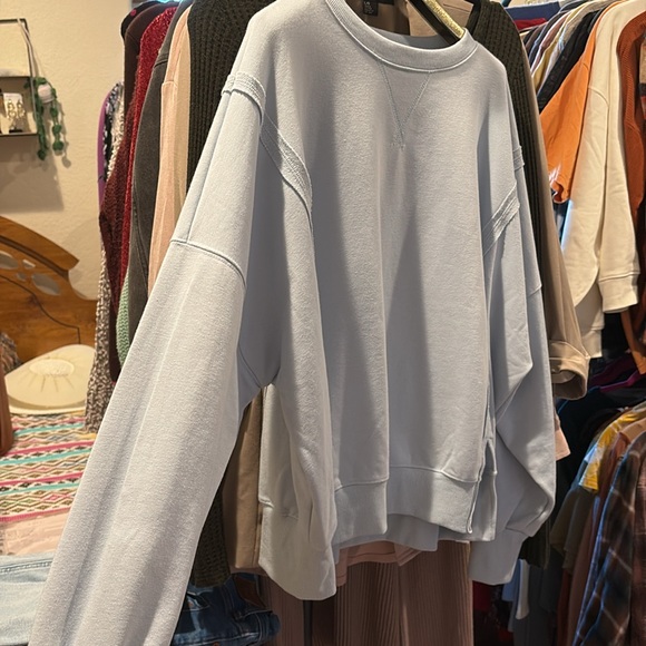 Oversized Raw Exposed Hem Sweatshirt NWT - Picture 3 of 6